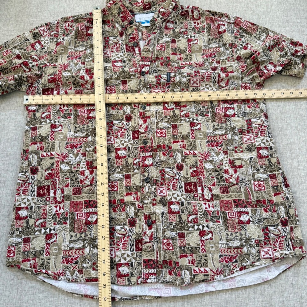 Columbia Sportswear Button Down Shirt Mens XXL Aloha Hawaiian Fish Graphic - Picture 5 of 7